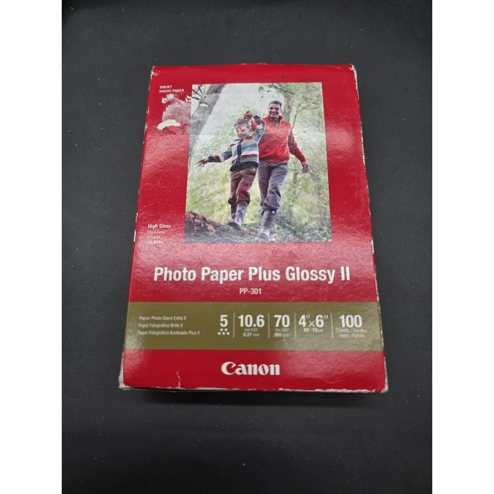 Canon Inkjet Photo Paper Plus Glossy II 4x6” 100 Sheets PP-301